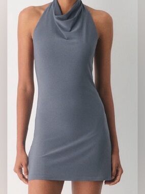 Aritzia Red Halter Cowl Mini Dress